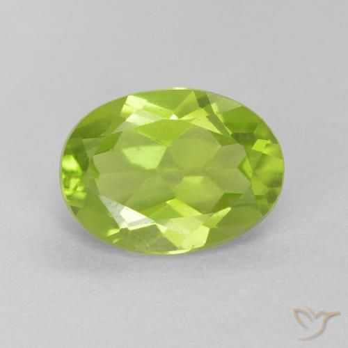 1.20ct Natural Verde claro Peridoto, Ovalada, VVS-VS