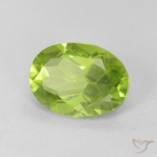 Peridoto Verde claro natural de 1.20 ct, Ovalada, VVS-VS