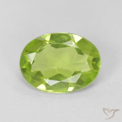 1.09ct Natural Verde claro Peridoto, Ovalada, VVS-VS