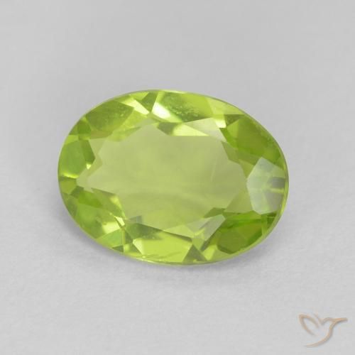 Peridoto Verde claro natural de 1.09 ct, Ovalada, VVS-VS