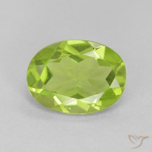 1.11ct Natural Verde claro Peridoto, Ovalada, VVS-VS
