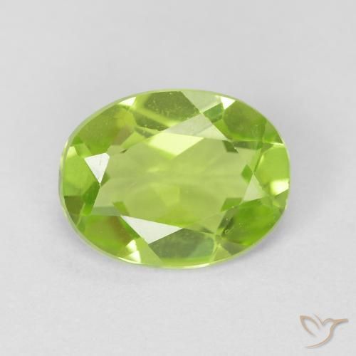 1.09ct Natural Verde claro Peridoto, Ovalada, VVS-VS