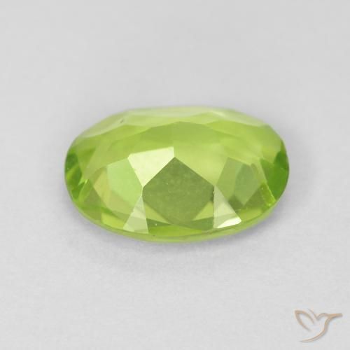 Peridoto Verde claro natural de 1.09 ct, Ovalada, VVS-VS