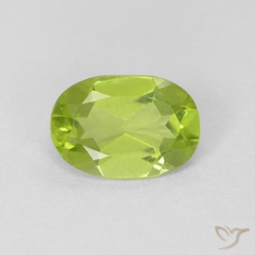 0.76ct Natural Verde claro Peridoto, Ovalada, VVS-VS
