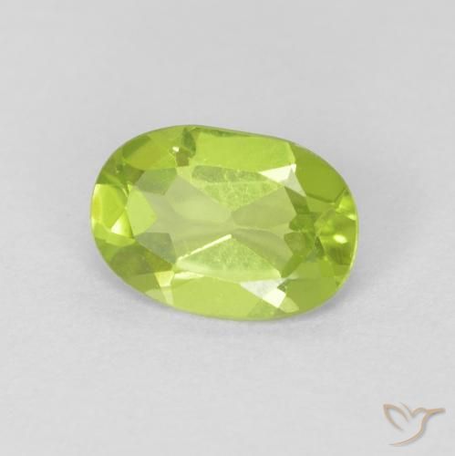 Peridoto Verde claro natural de 0.76 ct, Ovalada, VVS-VS