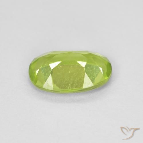 Peridoto Verde claro natural de 0.76 ct, Ovalada, VVS-VS