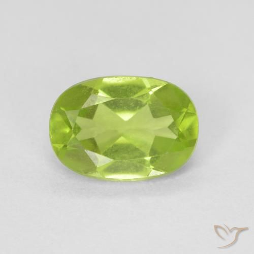 0.86ct Natural Verde claro Peridoto, Ovalada, VVS-VS