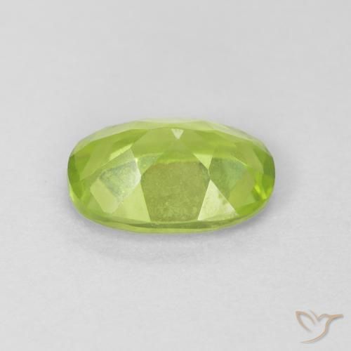 Peridoto Verde claro natural de 0.86 ct, Ovalada, VVS-VS