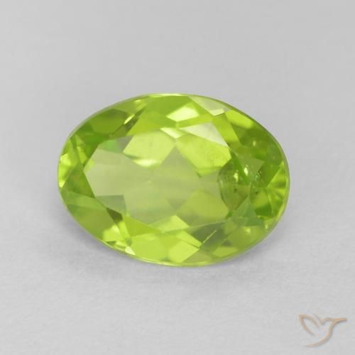 Peridoto Verde claro natural de 1.13 ct, Ovalada, VS