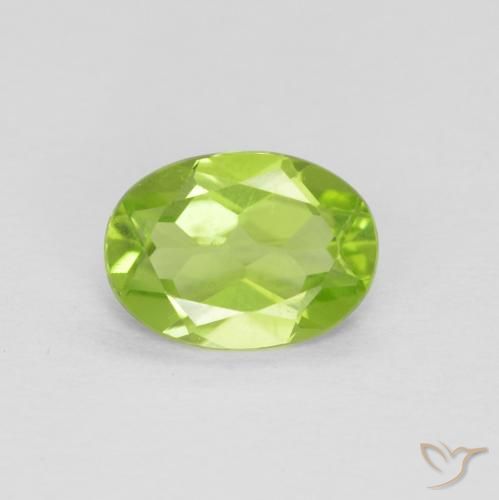 1.00ct Natural Verde vivo Peridoto, Ovalada, VVS-VS