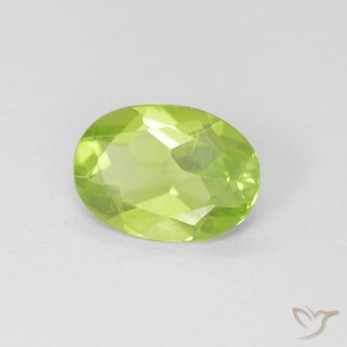 Peridoto Verde vivo natural de 1.00 ct, Ovalada, VVS-VS