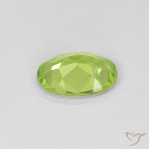 Peridoto Verde vivo natural de 1.00 ct, Ovalada, VVS-VS
