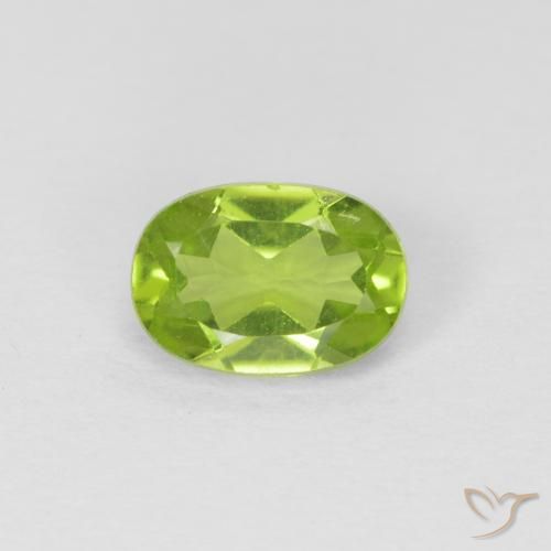 0.92ct Natural Verde medio Peridoto, Ovalada, VVS-VS