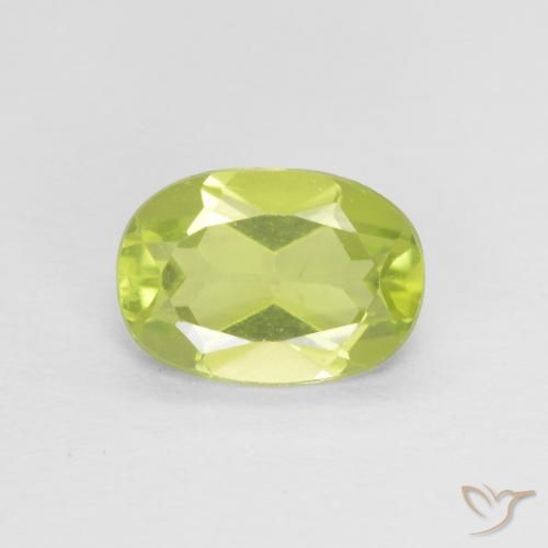 0.77ct Natural Verde lima Peridoto, Ovalada, VVS-VS