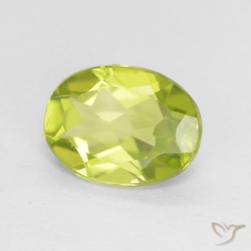 Peridoto Verde amarillento natural de 1.18 ct, Ovalada, VVS-VS