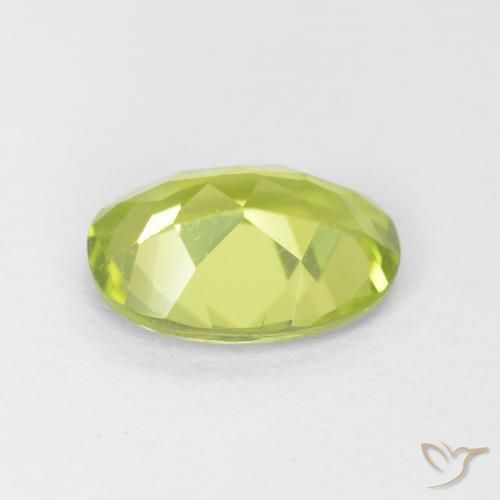 Peridoto Verde amarillento natural de 1.18 ct, Ovalada, VVS-VS