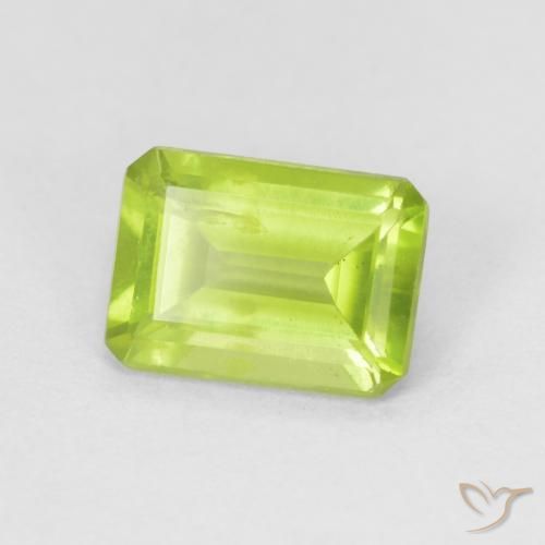 Peridoto Verde claro natural de 0.98 ct, Corte Octágono / Esmeralda, VS