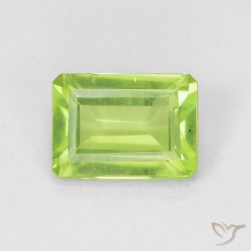 1.09ct Natural Verde claro Peridoto, corte esmeralda, VS