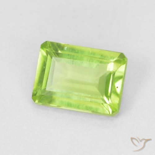 Peridoto Verde claro natural de 1.09 ct, Corte Octágono / Esmeralda, VS