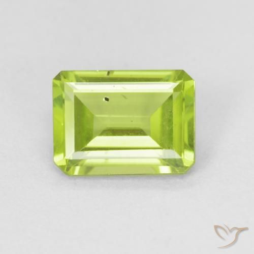 0.94ct Natural Verde claro Peridoto, corte esmeralda, VS