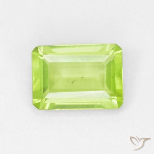 0.96ct Natural Verde medio Peridoto, corte esmeralda, VVS