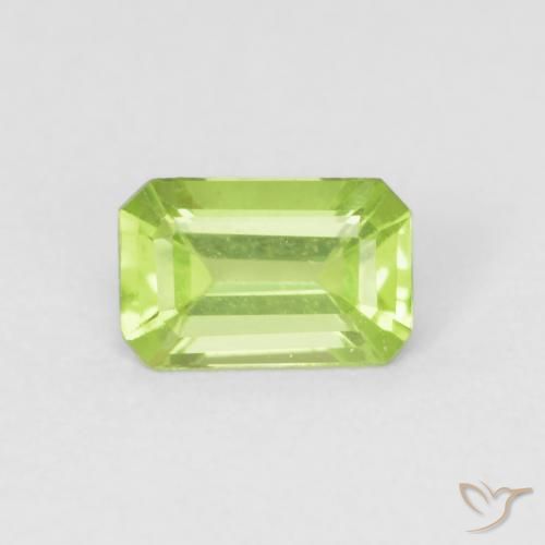 0.51ct Natural Verde claro Peridoto, corte esmeralda, VVS