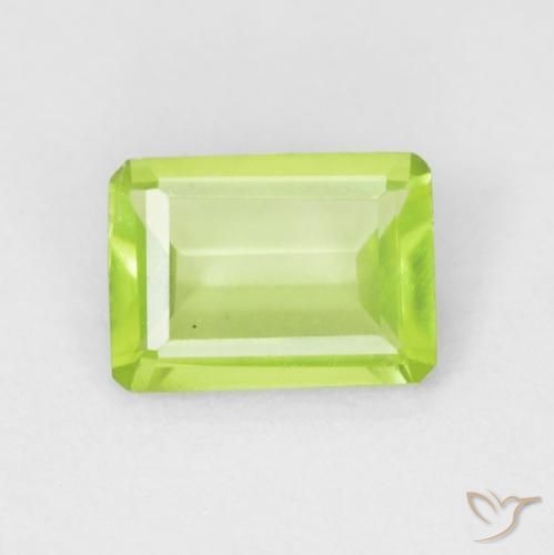 0.85ct Natural Verde medio Peridoto, corte esmeralda, VVS