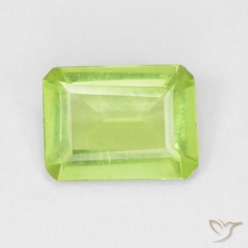 0.67ct Natural Verde claro Peridoto, corte esmeralda, VVS
