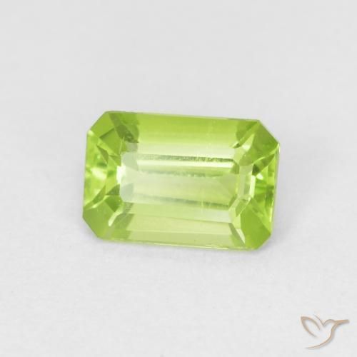 Peridoto Verde claro natural de 0.55 ct, Corte Octágono / Esmeralda, VVS