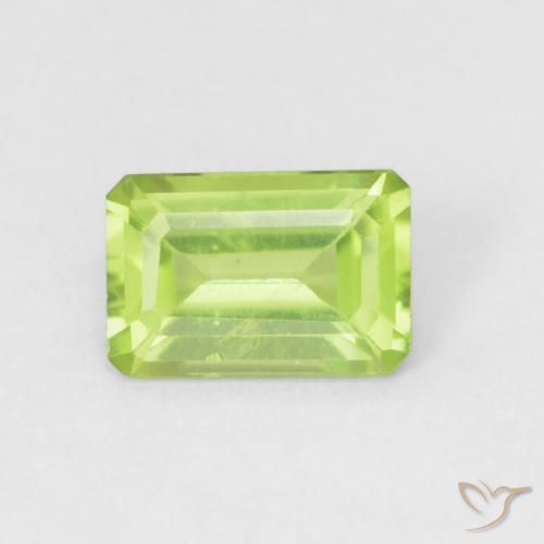 0.58ct Natural Verde vivo claro Peridoto, corte esmeralda, VVS