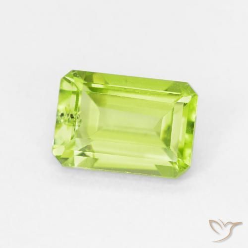 Peridoto Verde claro natural de 1.06 ct, Corte Octágono / Esmeralda, VS