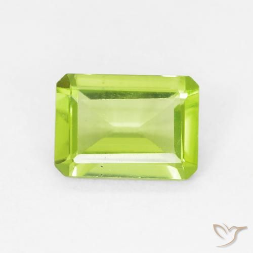0.99ct Natural Verde claro Peridoto, corte esmeralda, VVS-VS