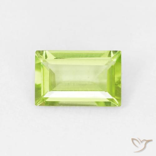 0.52ct Natural Verde claro Peridoto, Corte Baguette, VVS-VS