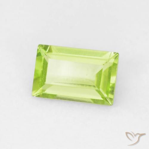 Peridoto Verde claro natural de 0.52 ct, Corte Baguette, VVS-VS