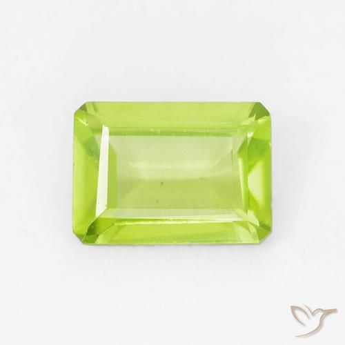 0.94ct Natural Verde claro Peridoto, corte esmeralda, VVS-VS