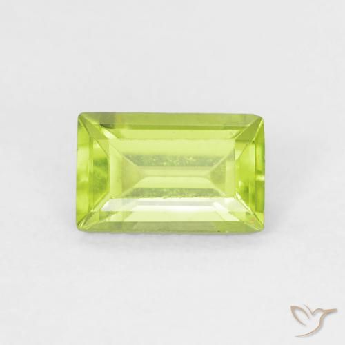 0.53ct Natural Verde claro Peridoto, Corte Baguette, VVS-VS