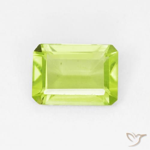 0.86ct Natural Verde claro Peridoto, corte esmeralda, VVS-VS
