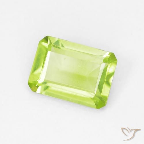 Peridoto Verde claro natural de 0.86 ct, Corte Octágono / Esmeralda, VVS-VS