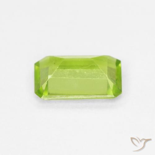 Peridoto Verde claro natural de 0.86 ct, Corte Octágono / Esmeralda, VVS-VS