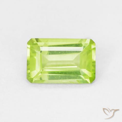 0.51ct Natural Verde claro Peridoto, corte esmeralda, VVS-VS
