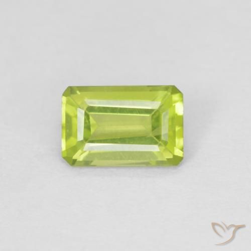 0.61ct Natural Verde medio Peridoto, corte esmeralda, VVS-VS