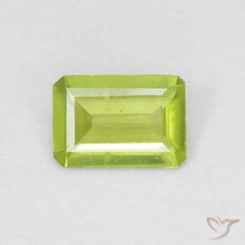 0.63ct Natural Verde claro Peridoto, corte esmeralda, VS