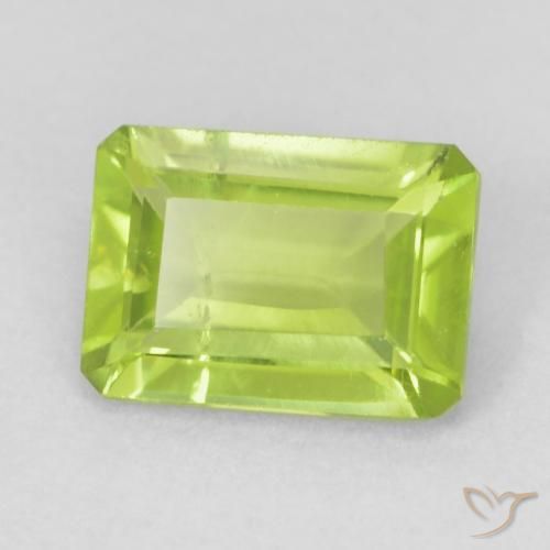 Peridoto Verde claro natural de 0.96 ct, Corte Octágono / Esmeralda, VS