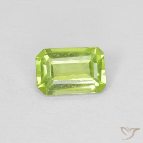 0.49ct Natural Verde medio Peridoto, corte esmeralda, VVS-VS