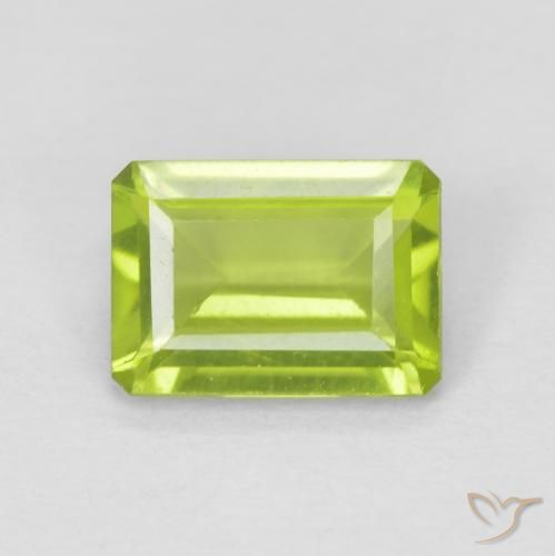 1.01ct Natural Verde claro Peridoto, corte esmeralda, VVS-VS