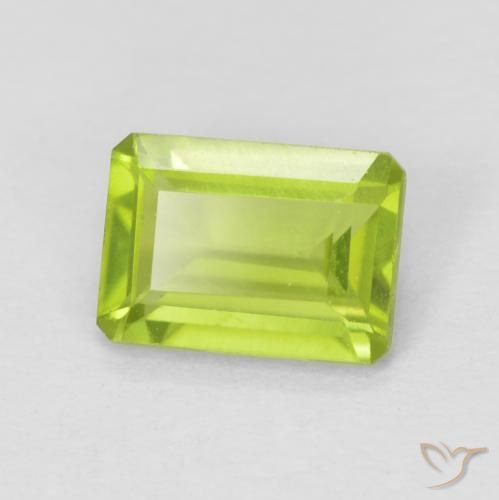 Peridoto Verde claro natural de 1.01 ct, Corte Octágono / Esmeralda, VVS-VS