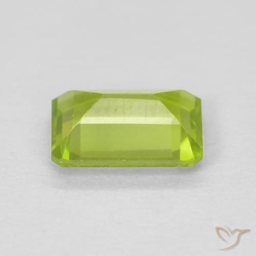 Peridoto Verde claro natural de 1.01 ct, Corte Octágono / Esmeralda, VVS-VS