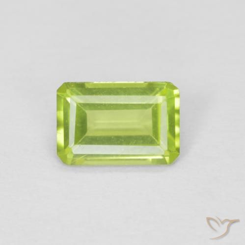 0.53ct Natural Verde claro Peridoto, corte esmeralda, VVS-VS