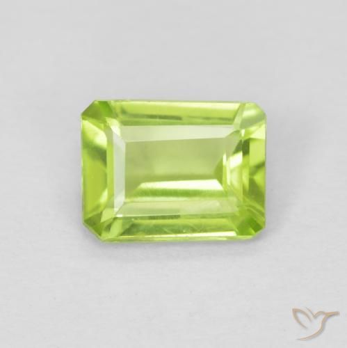 0.76ct Natural Verde claro Peridoto, corte esmeralda, VVS-VS