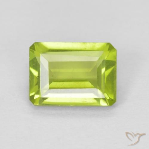 1.06ct Natural Verde claro Peridoto, corte esmeralda, VVS-VS